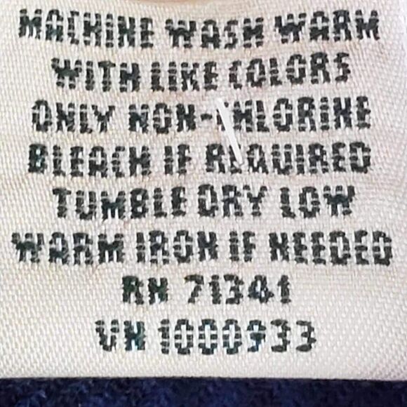 LL Bean Shirt Flannel Button Up LS Mens Size Large L Solid Navy Blue Cotton - Picture 7 of 8